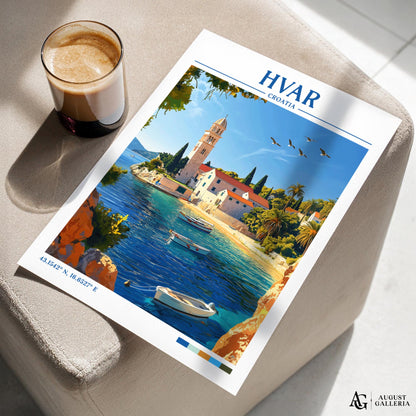 Hvar Croatia Retro Travel Print