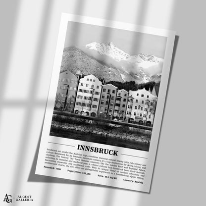 Innsbruck Black & White City Print