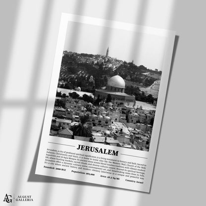 Jerusalem Black & White City Print