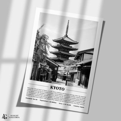 Kyoto Black & White City Print