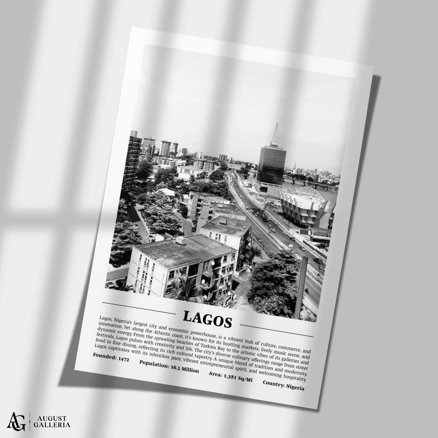 Lagos Black & White City Print