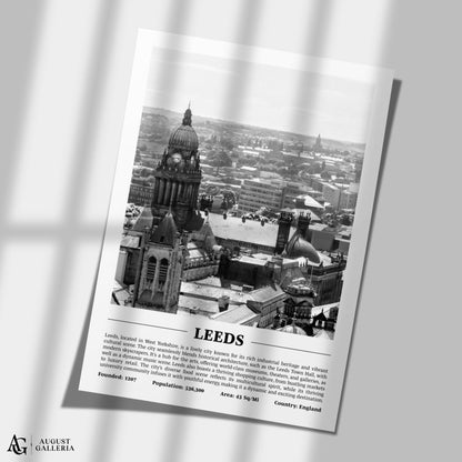 Leeds Black & White City Print