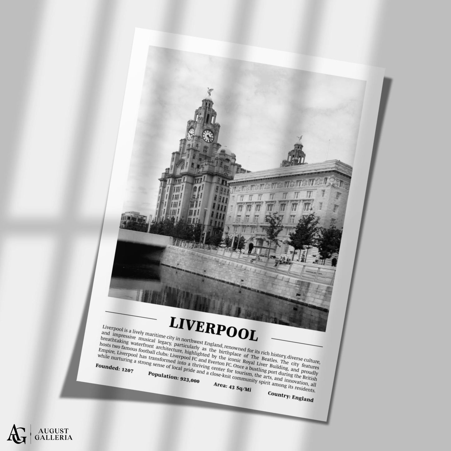 Liverpool Black & White City Print