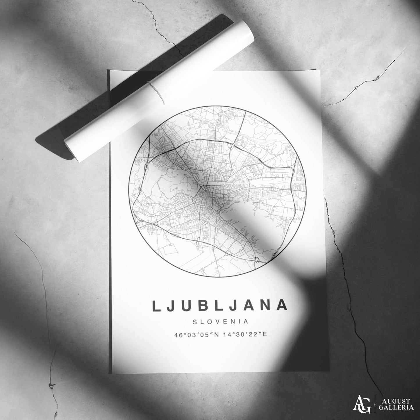 Ljubljana Minimalist Map