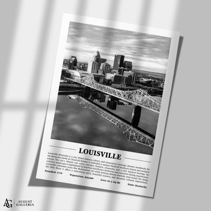 Louisville Black & White City Print