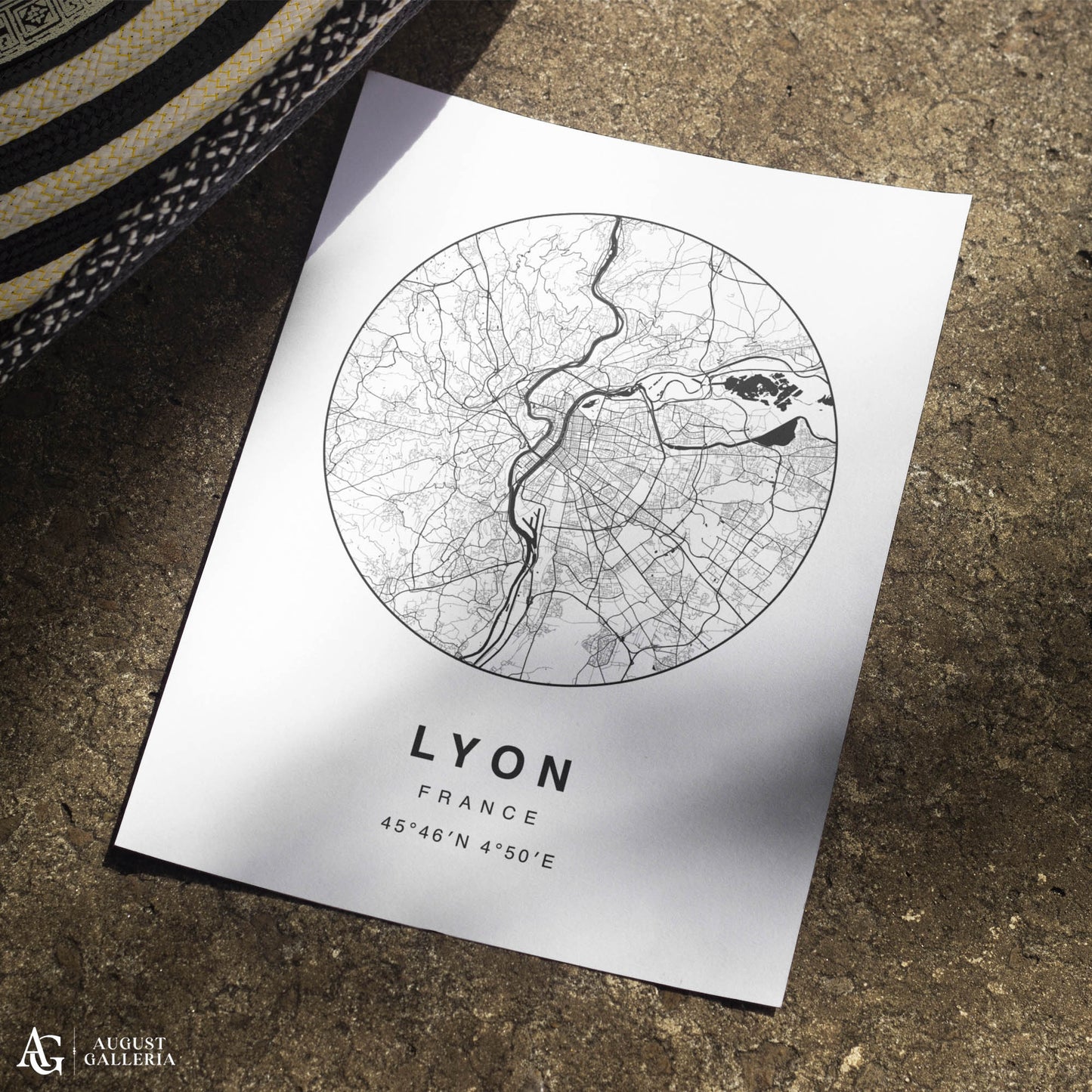 Lyon Minimalist Map