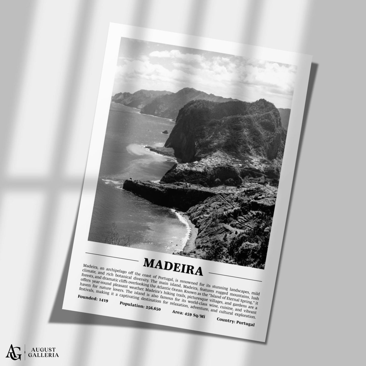 Madeira Black & White City Print