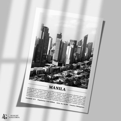 Manila Black & White City Print