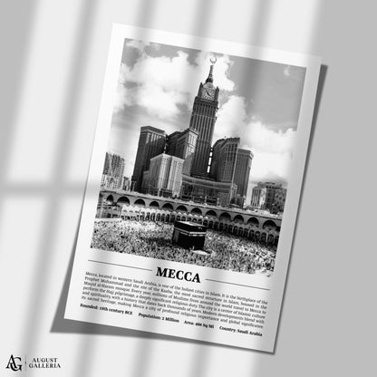 Mecca Black & White City Print