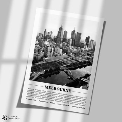 Melbourne Black & White City Print