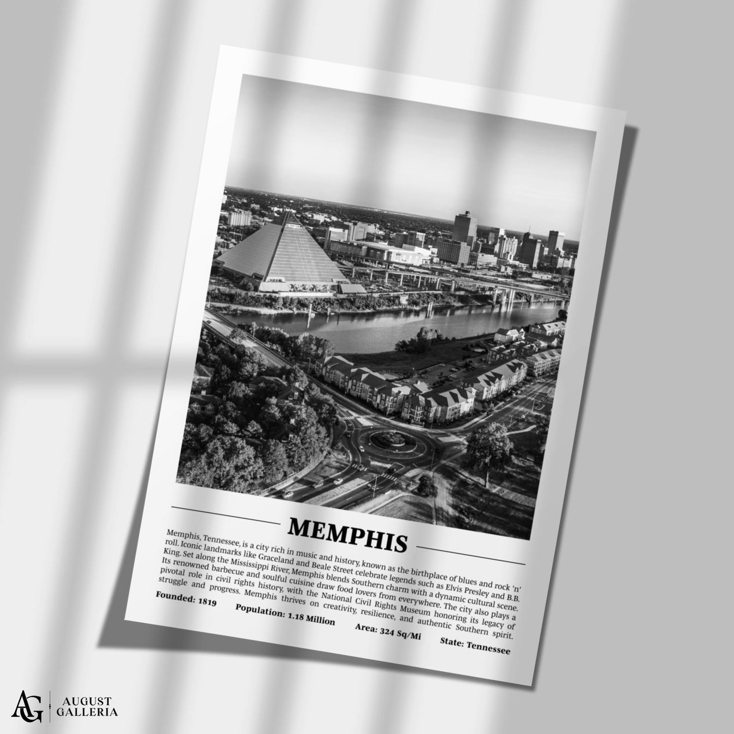 Memphis Black & White City Print