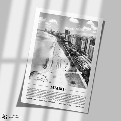 Miami Black & White City Print