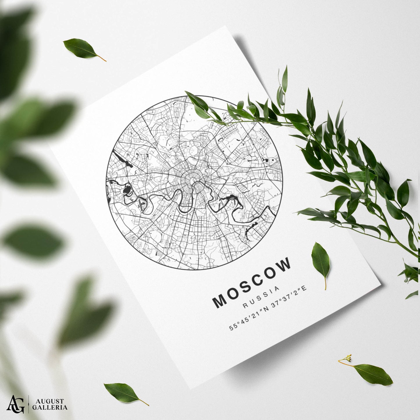 Moscow Minimalist Map