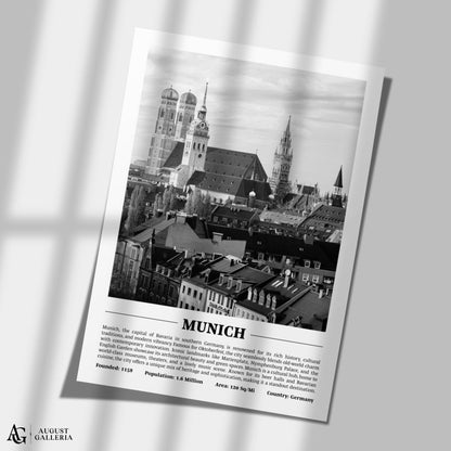 Munich Black & White City Print