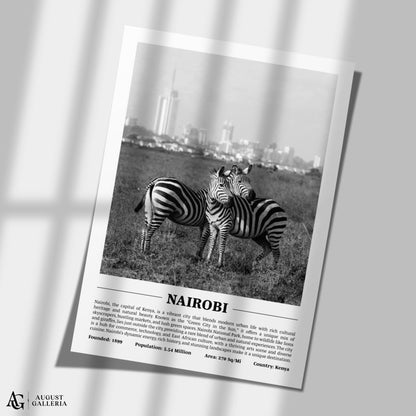 Nairobi Black & White City Print