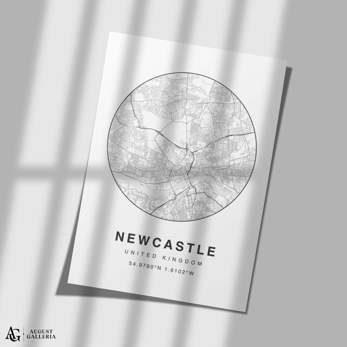 Newcastle Minimalist Map
