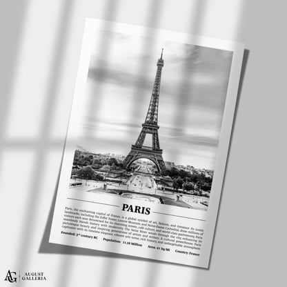 Paris Black & White City Print