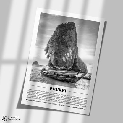 Phuket Black & White City Print
