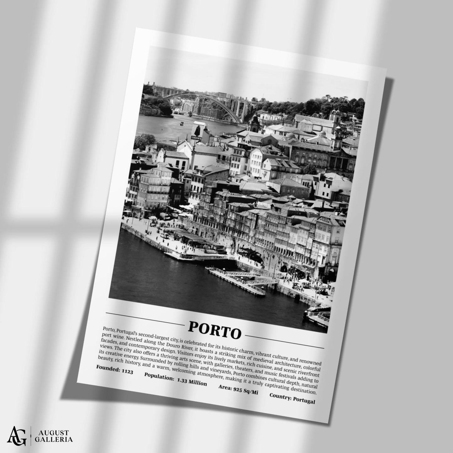 Porto Black & White City Print
