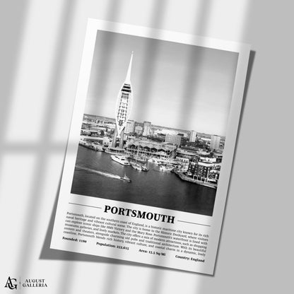 Portsmouth Black & White City Print