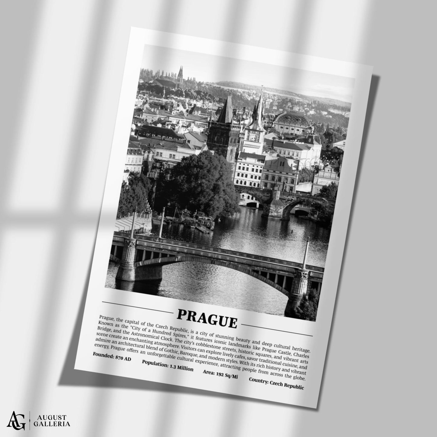 Prague Black & White City Print