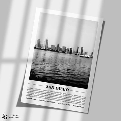 San Diego Black & White City Print