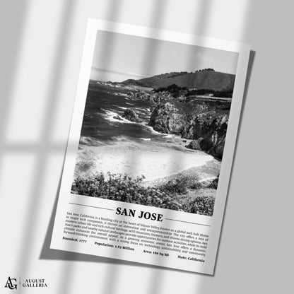 San Jose Black & White City Print