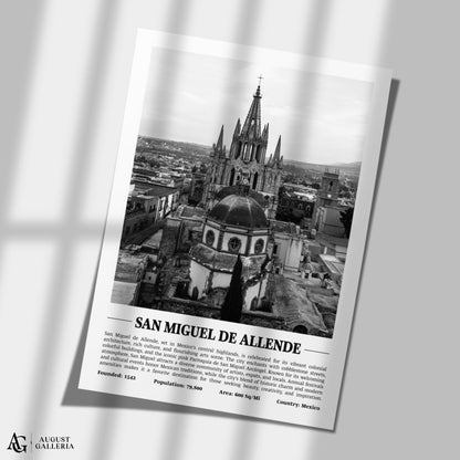 San Miguel de Allende Black & White City Print