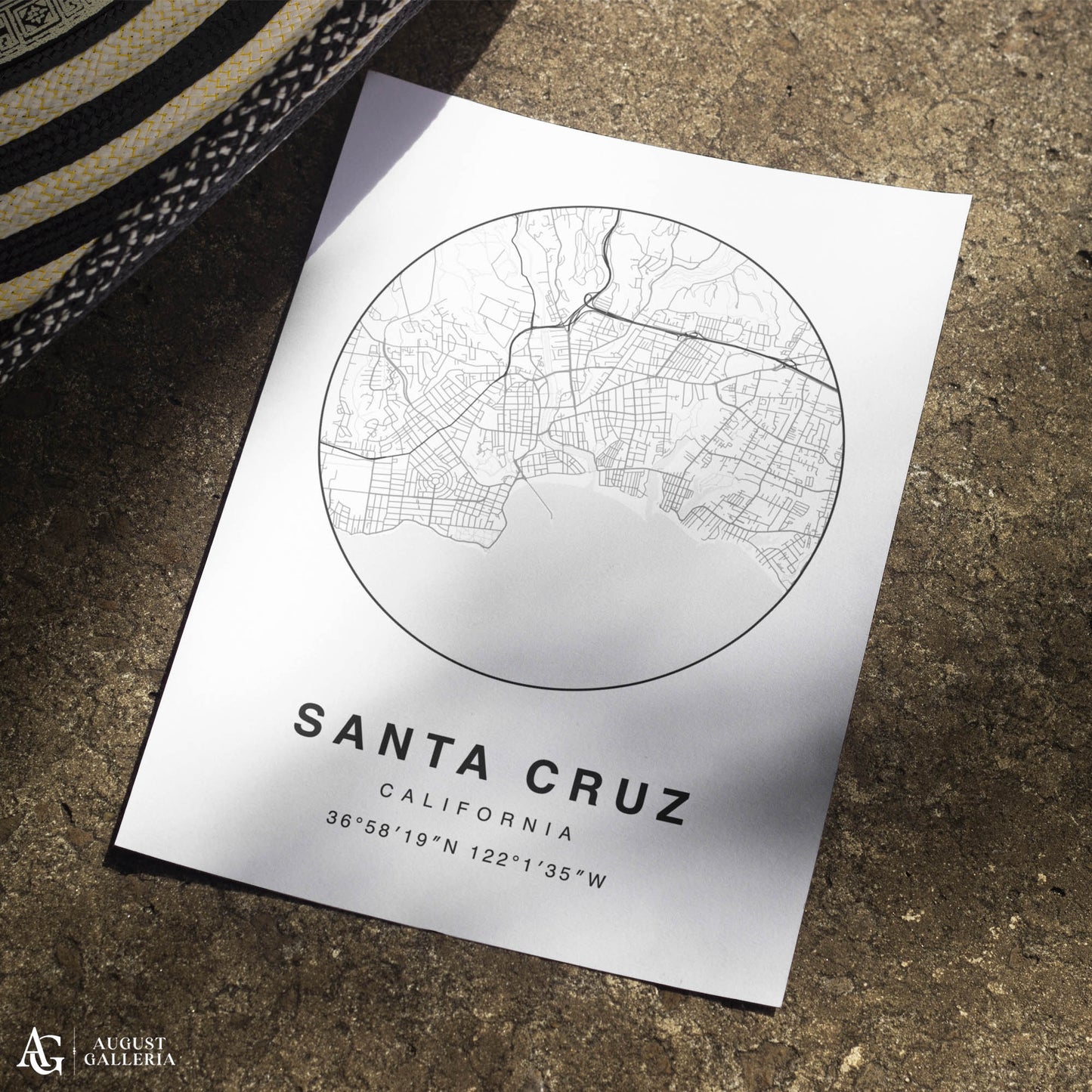 Santa Cruz Minimalist Map