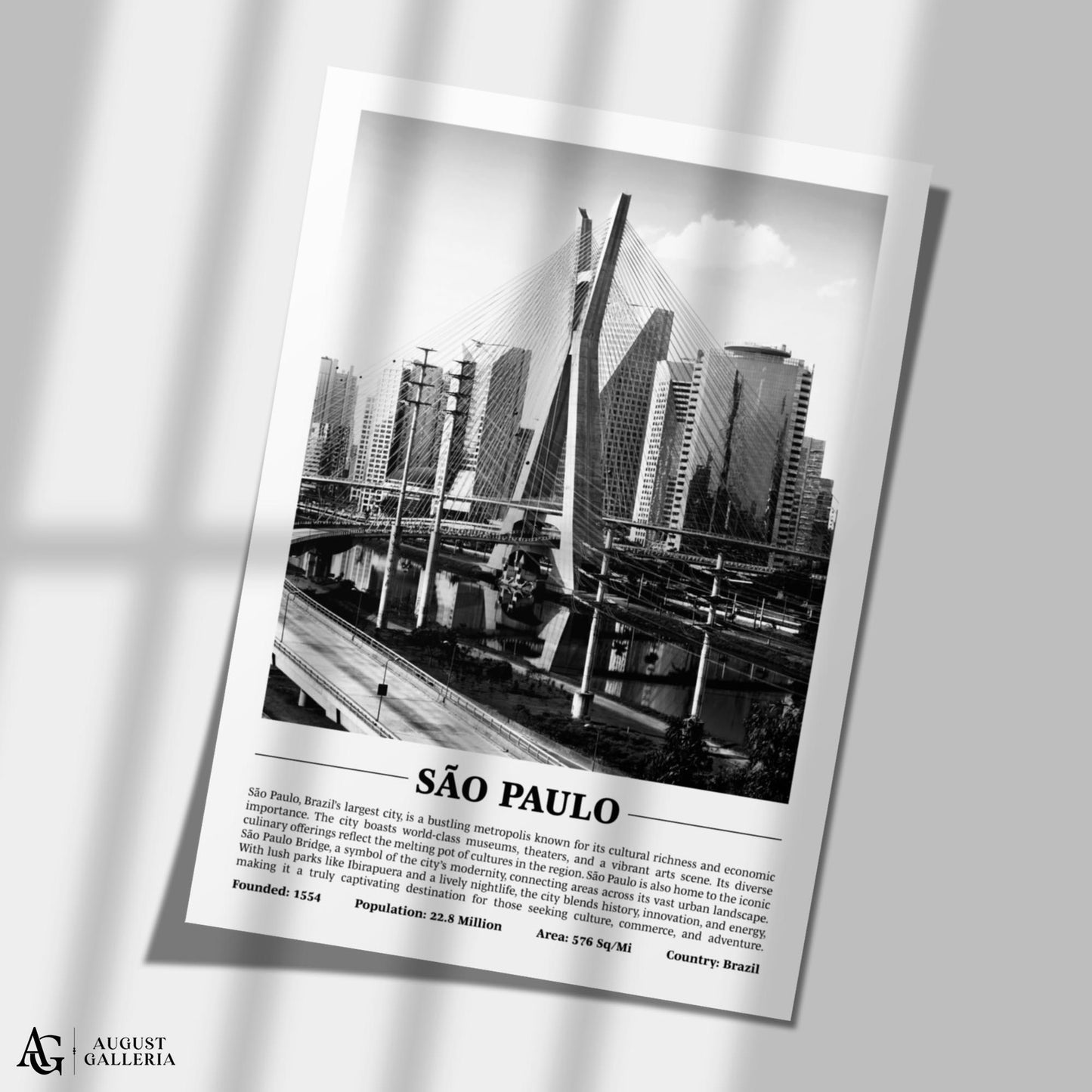 São Paulo Black & White City Print