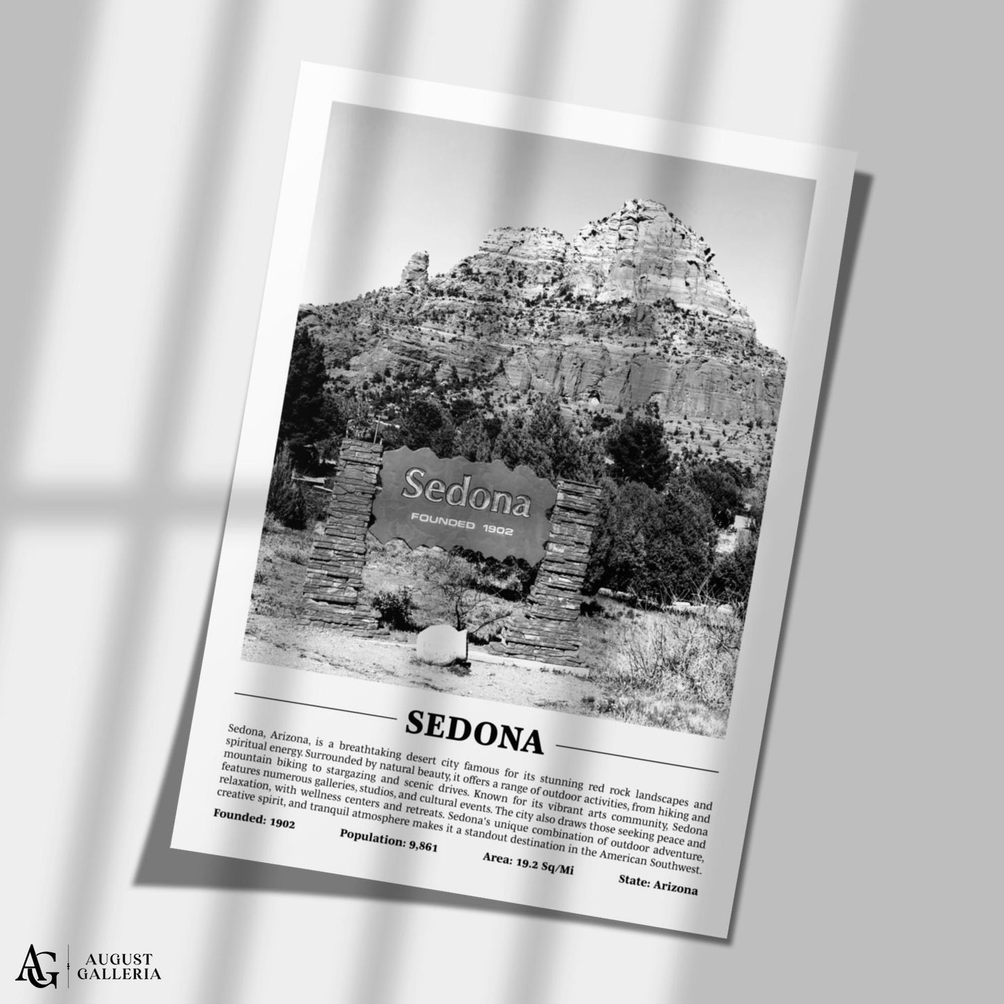 Sedona Black & White City Print