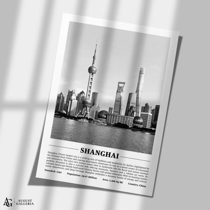 Shanghai Black & White City Print