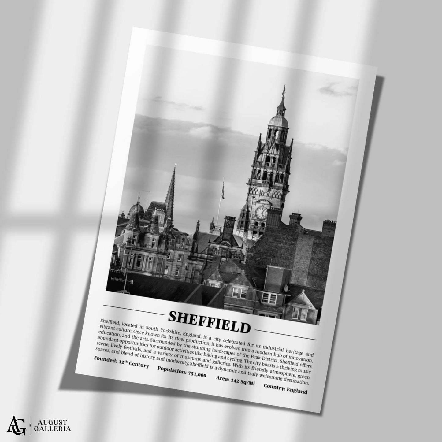 Sheffield Black & White City Print