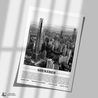 Shenzhen Black & White City Print