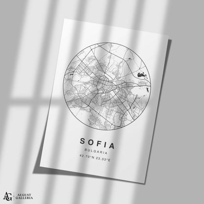 Sofia Minimalist Map