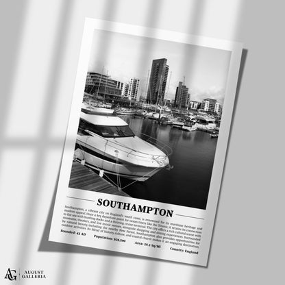 Southampton Black & White City Print