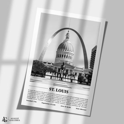 St. Louis Black & White City Print