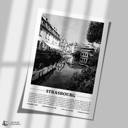 Strasbourg Black & White City Print