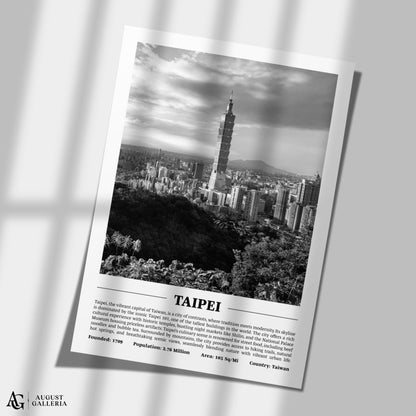 Taipei Black & White City Print