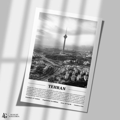 Tehran Black & White City Print