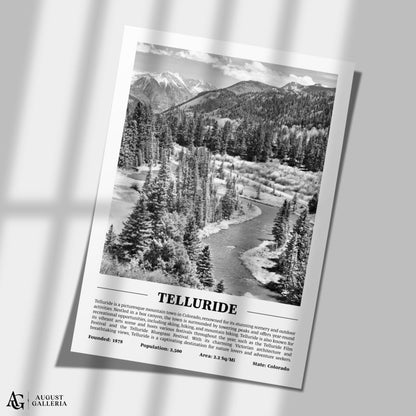 Telluride Black & White City Print