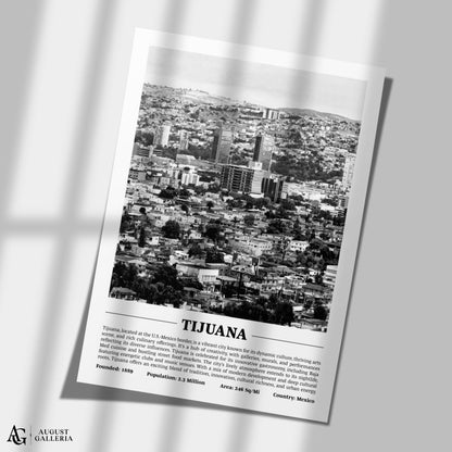 Tijuana Black & White City Print