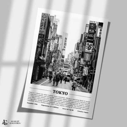 Tokyo Black & White City Print