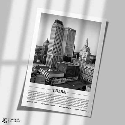 Tulsa Black & White City Print