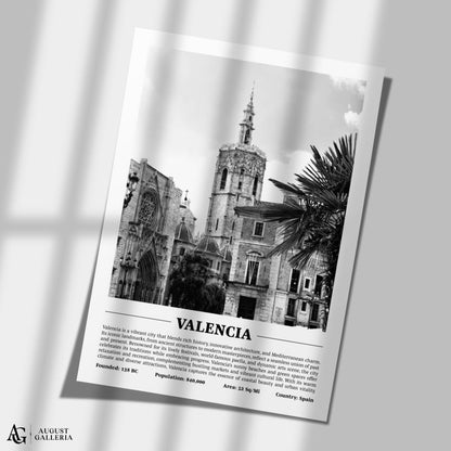 Valencia Black & White City Print