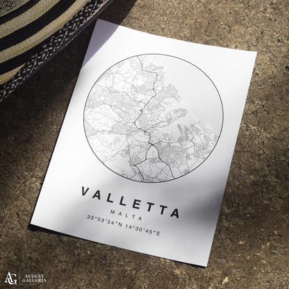 Valletta Minimalist Map