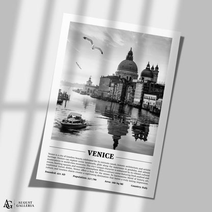 Venice Black & White City Print