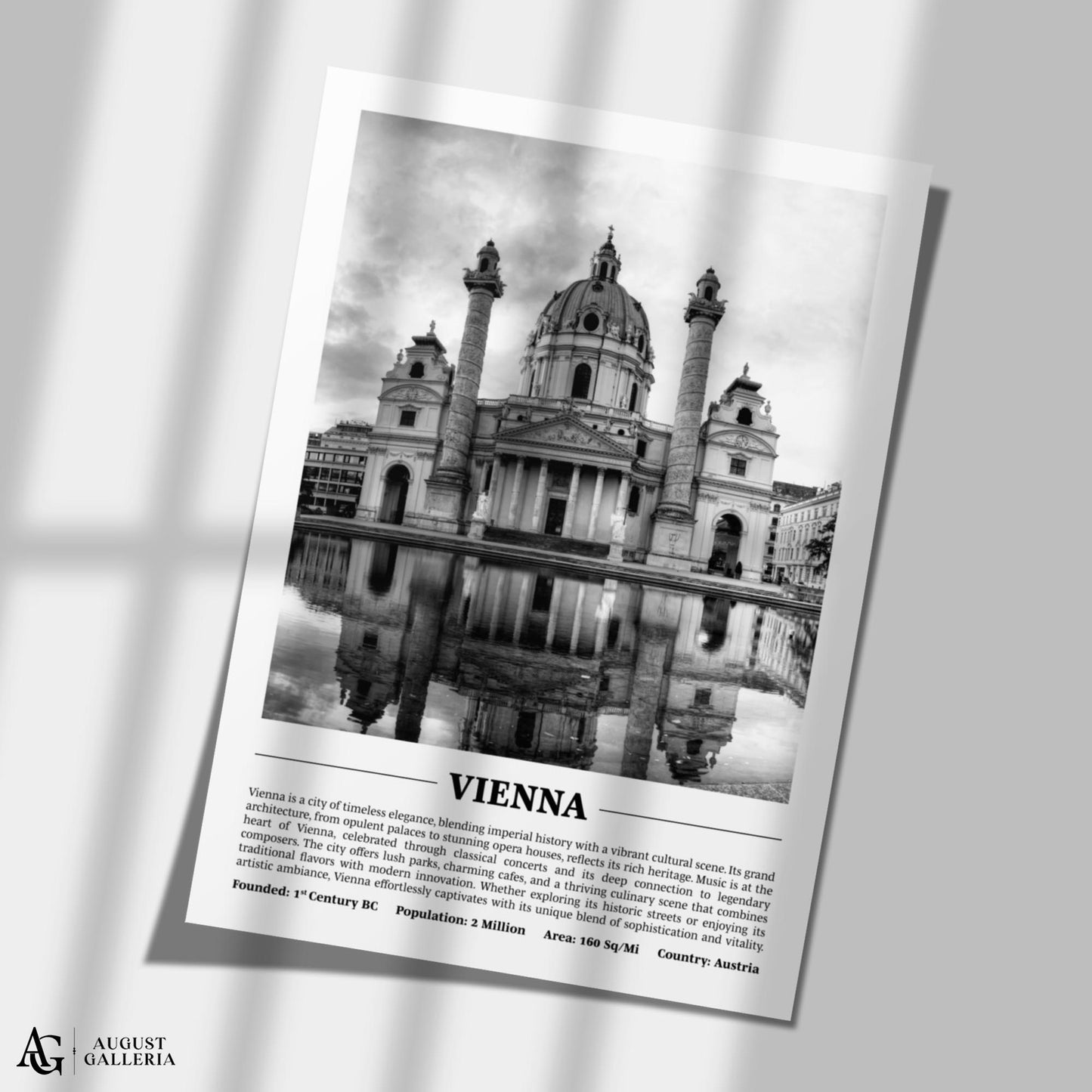 Vienna Black & White City Print