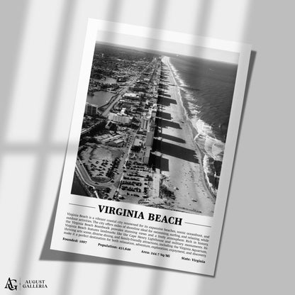 Virginia Beach Black & White City Print