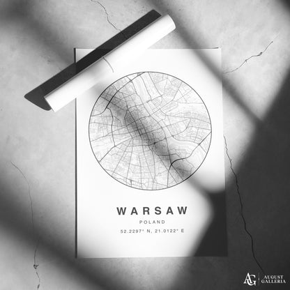 Warsaw Minimalist Map